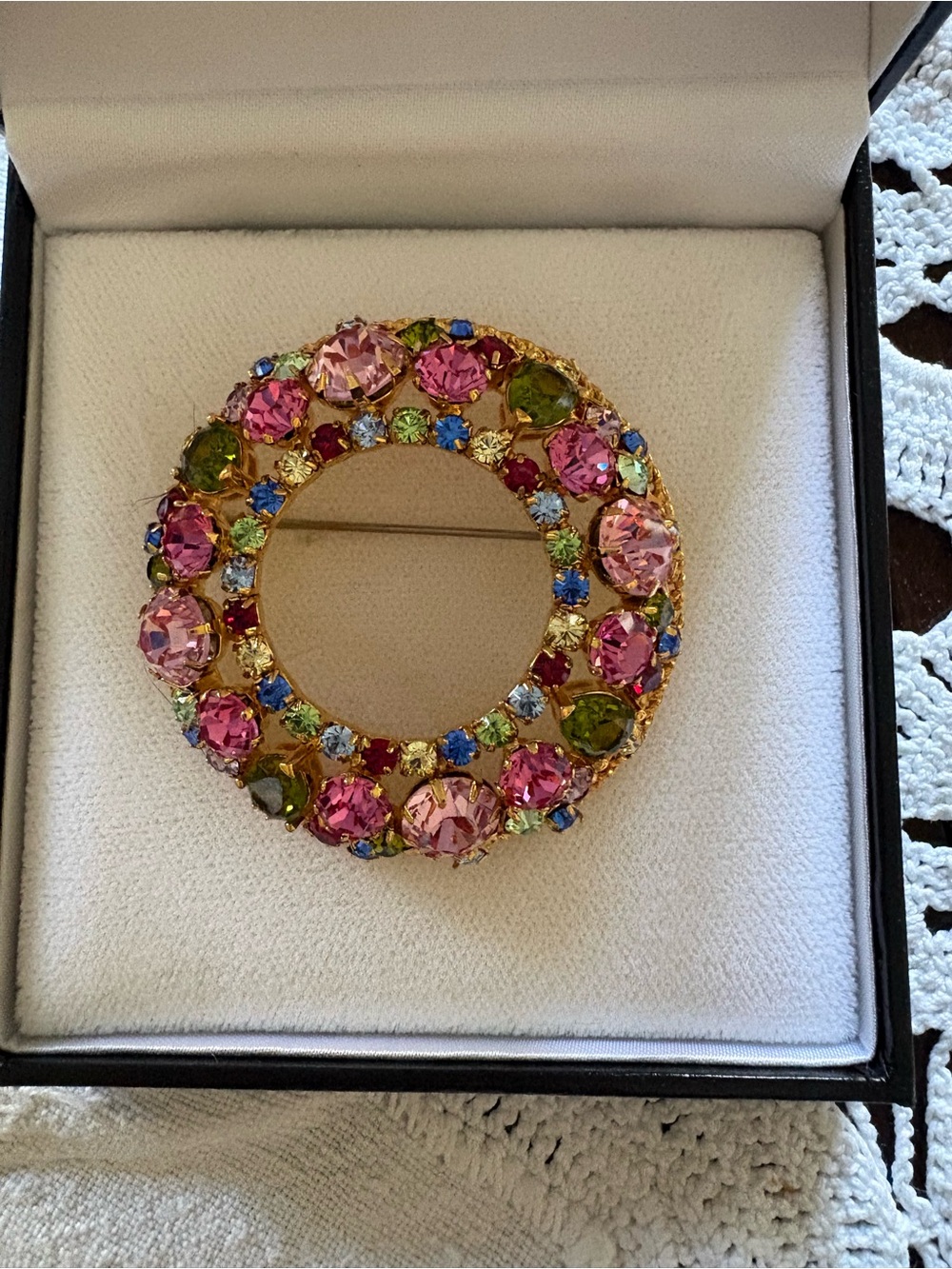 Fifth Avenue multi-color Crystal Circle Brooch - Women Jewelry